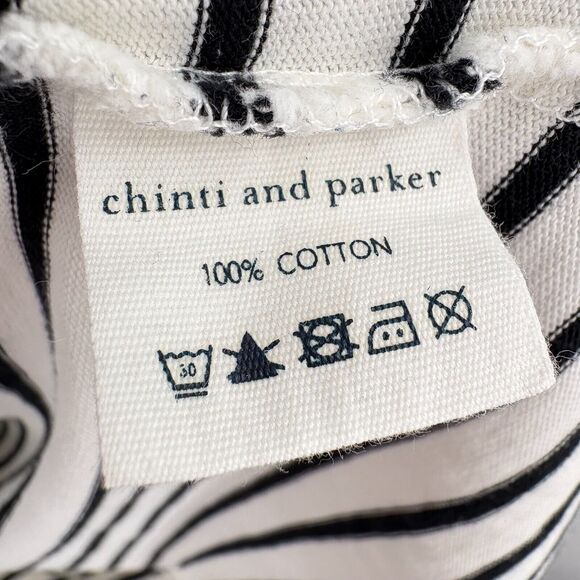 Chinti & Parker Black White Striped Sheath Dress Size Small, Nautical Resortwear - Picture 10 of 11